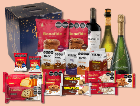 Caja navideña Bonafide Oro y sus productos