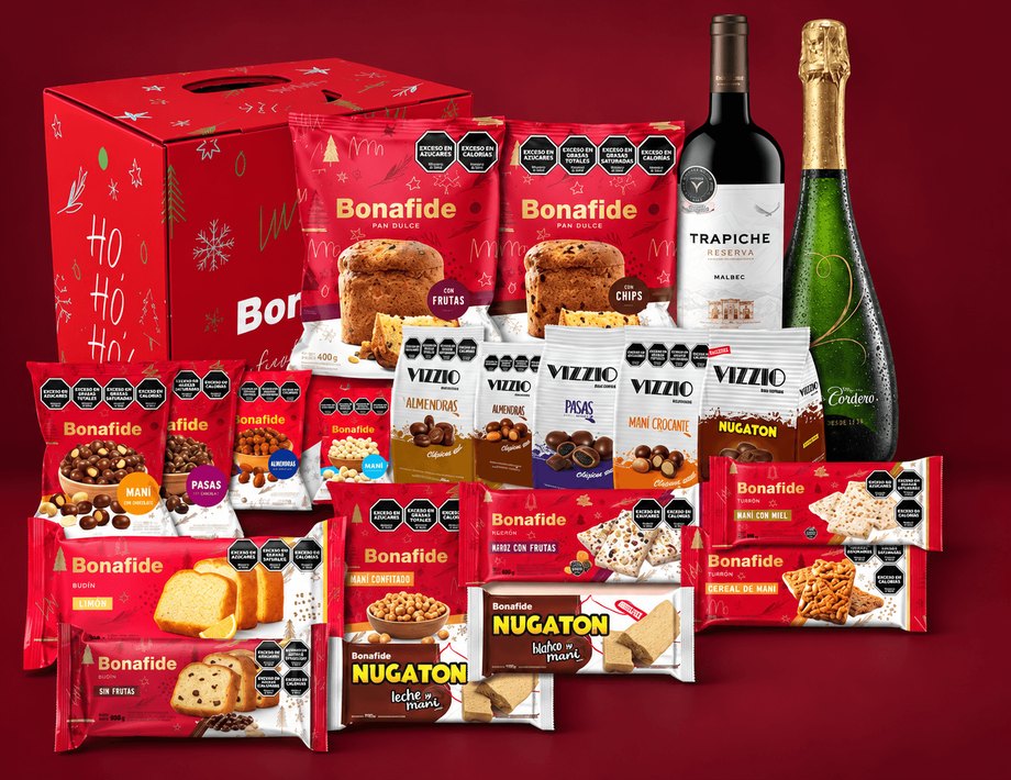 Caja navideña Bonafide Premium y sus productos
